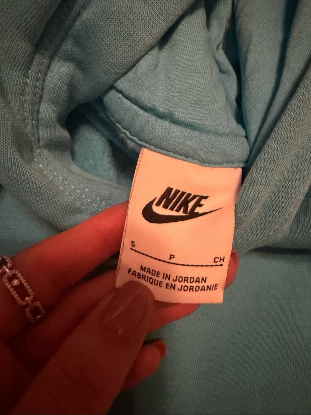 Kids Nike Aqua Hoodie with White Swoosh